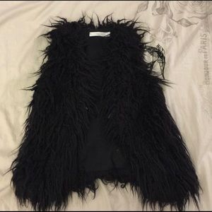 MINK PINK Black Fur Vest
